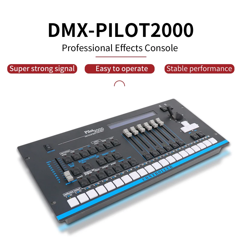 

DMX512 Console Pilot 2000 Console Controller DMX512 Stage Effect Lighting Equipment 3 Pin hole Suitable Stage Light DJ Equipment