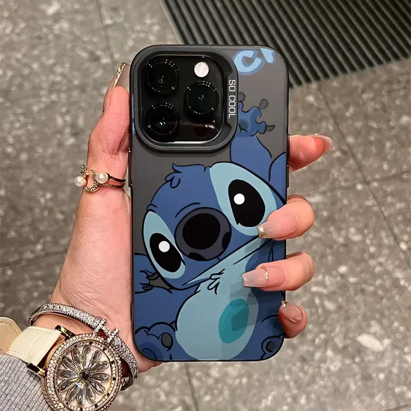 Stitch Doubt Cute Phone Case For iPhone 16 15 14 12 13 11 Pro Max XR XS MAX 7 8 Plus 12 13 MINI  Y2K Cartoon Lovely Back Cover