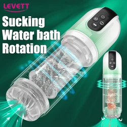 Automatic Male Masturbator Cup Rotating Sucking Water SPA Real Pussy Masturbation Penis Pump Sex Toys For Men Blowjob Machine