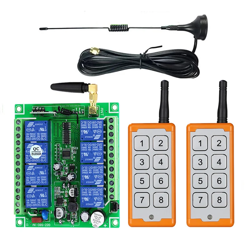 

433MHZ DC 12V 24V 36V 8CH 8Channel RF Wireless Remote Control System Receiver NEW Transmitter Universal power industrial