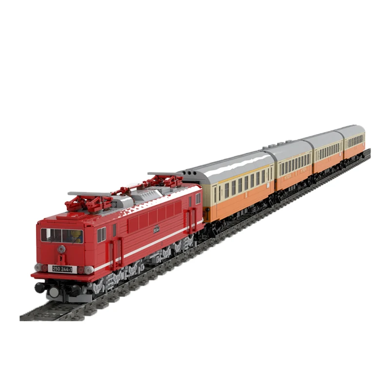 City Express East German Railway Electric Iocomotive BR250 Passenger And Freight Carriages Building Block Model Brick Toys Gift