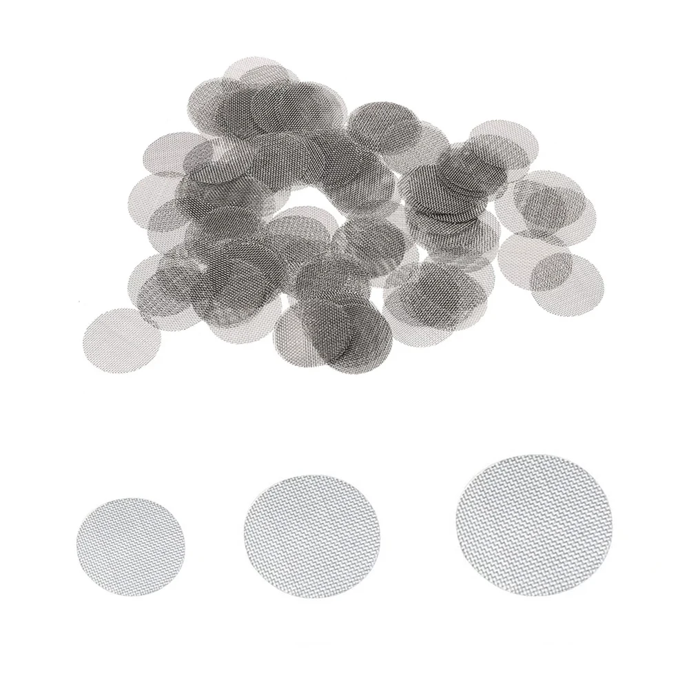 100 Stück Rauchfilter Siebfilter 10-20mm 304 Edelstahl Rauchfilter Pfeifentabakfilter Pfeifensieb Gaze – Detail 1