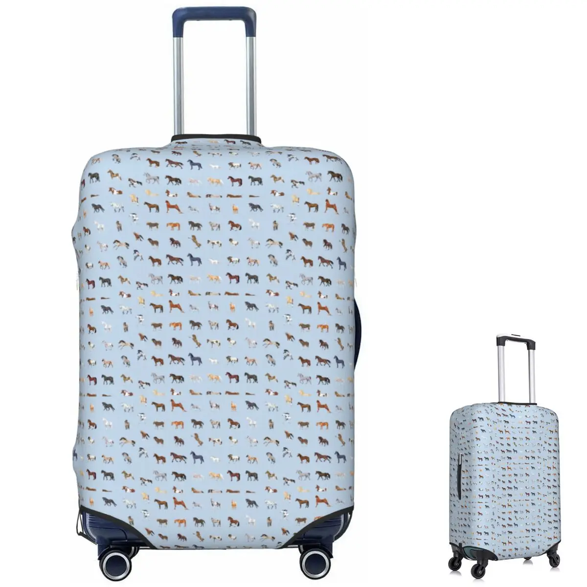 USA Horse Breeds Pattern Suitcase Cover Protection Elastic Travel Luggage Protector Covers for 18-32 Inch