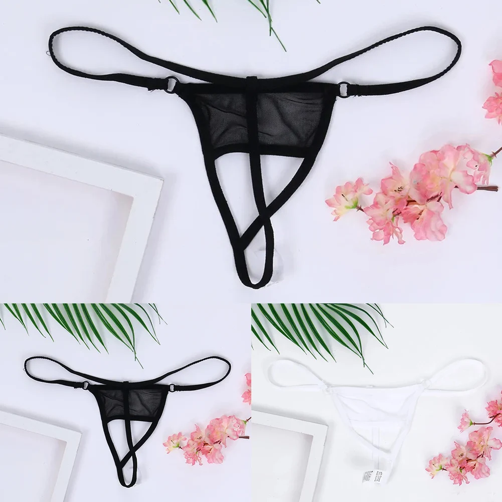 Womens T-Back See Through Underwear Sexy Lingerie Crotchless Ultra-Thin Panties Strap Hollow Underpants Low Rise G-string Thongs