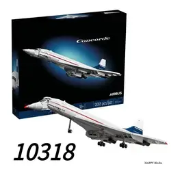 2023 New 10318 Airbus Concorde Building Kit Supersonic Airliner Space Shuttle Model Educational Toy For Children Christmas Gift