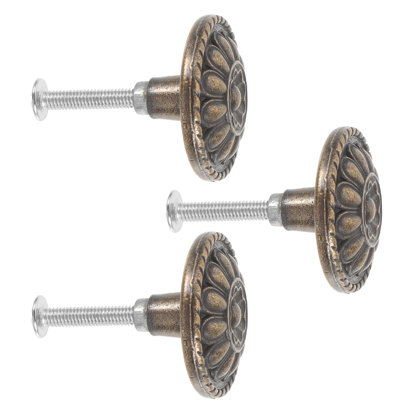 

3Pcs Vintage Round Drawer Knobs Decorative Cabinet Handles Retro Style Dresser Pulls Kitchen Furniture Vintage Door Knobs