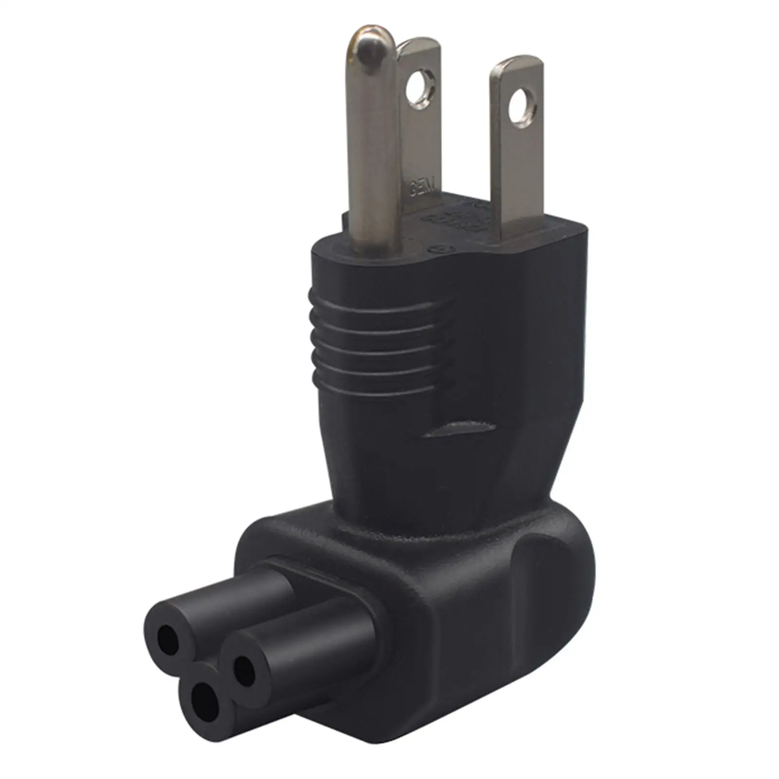 Premium NEMA 5-15P to C5 Power Adapter Efficiently Converts US Standard Plug to Cloverleaf Shape Socket