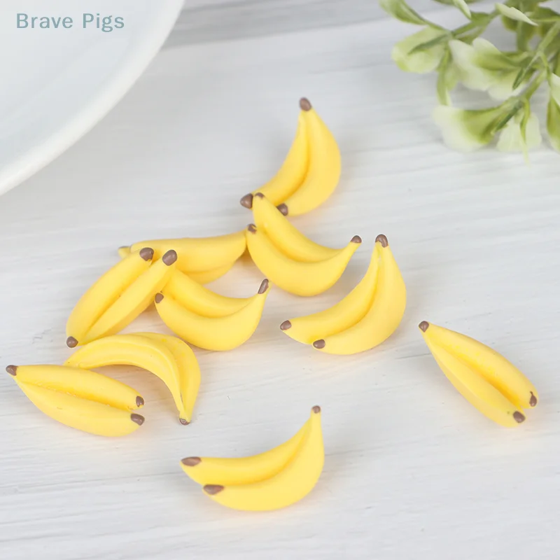 10Pcs 1:12 Dollhouse Miniature Fruit Banana Dolls House Food Accessories Toys