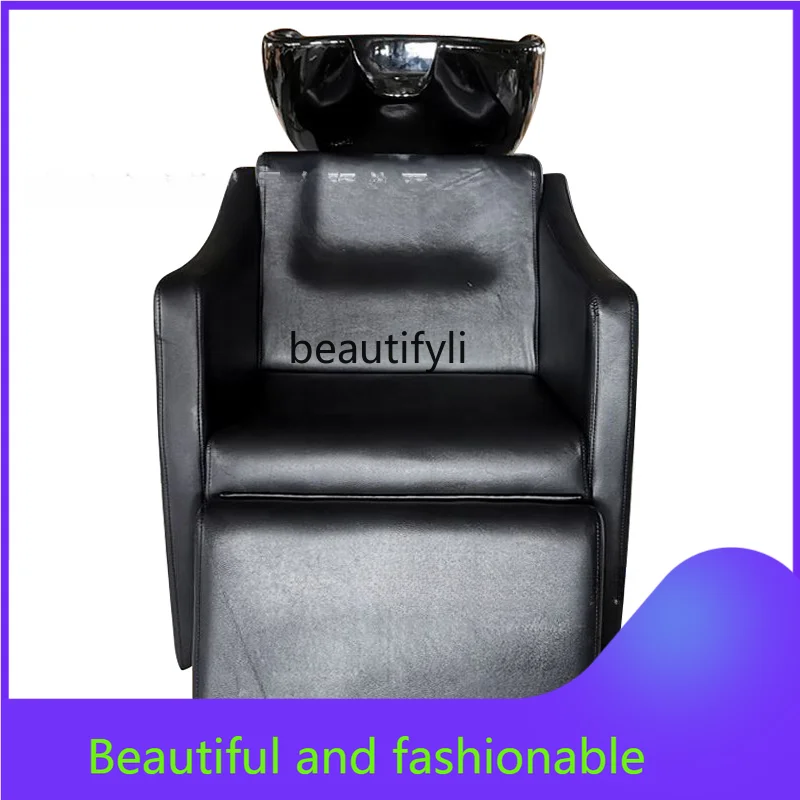 

zGShampoo Chair Barber Shop for Hair Salon Sitting Half Lying Punch Bed Beauty Salon Hair Salon Stainless Steel Flushing Bed