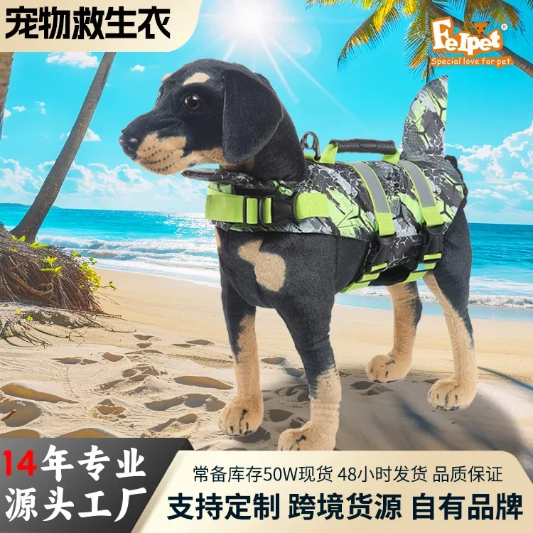 

MEIQIPETBABY Pet Dog Swimsuit Life Suit Pet Reflective Swimsuit Dog Swimsuit