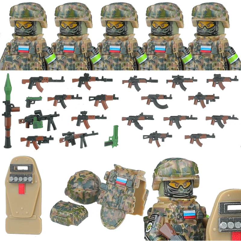 

Military Soldier Russia SSO Special Forces Building Blocks City Police Army Figures Commando Combat Uniform Weapons Bricks Toys