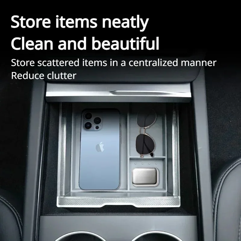 Für Tesla Modell 3, Highland Center Konsole Brillen Lagerung Fall Armlehne Organizer Transparent Fall Auto Innen Zubehör