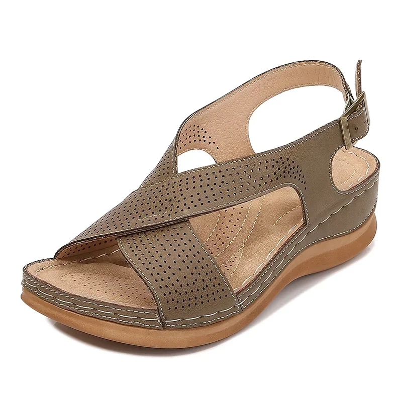 Sandal Kasual Musim Panas Luar Ruangan Gesper Platform Sandal Wedges Wanita 2023 untuk Wanita Sepatu Sandal Wanita Sandal Wanita