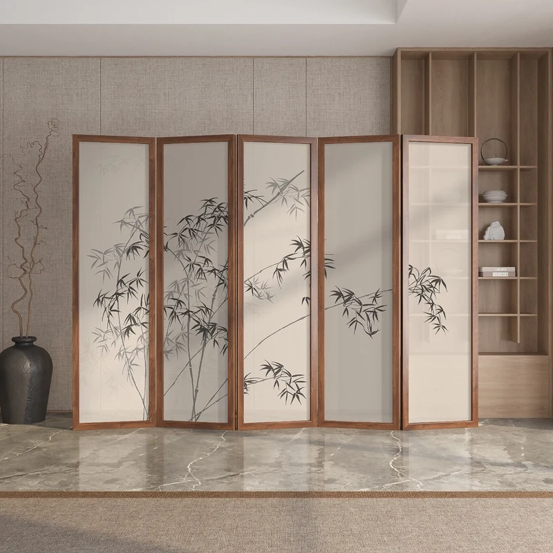 

Bamboo screen partition living room solid wood entrance entrance home home hotel office folding mobile