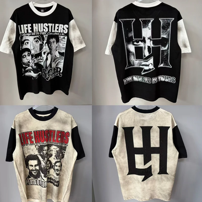 2026 New Life Hustlers T-shirts Men Women Streetwear Short Sleeve Top Tee