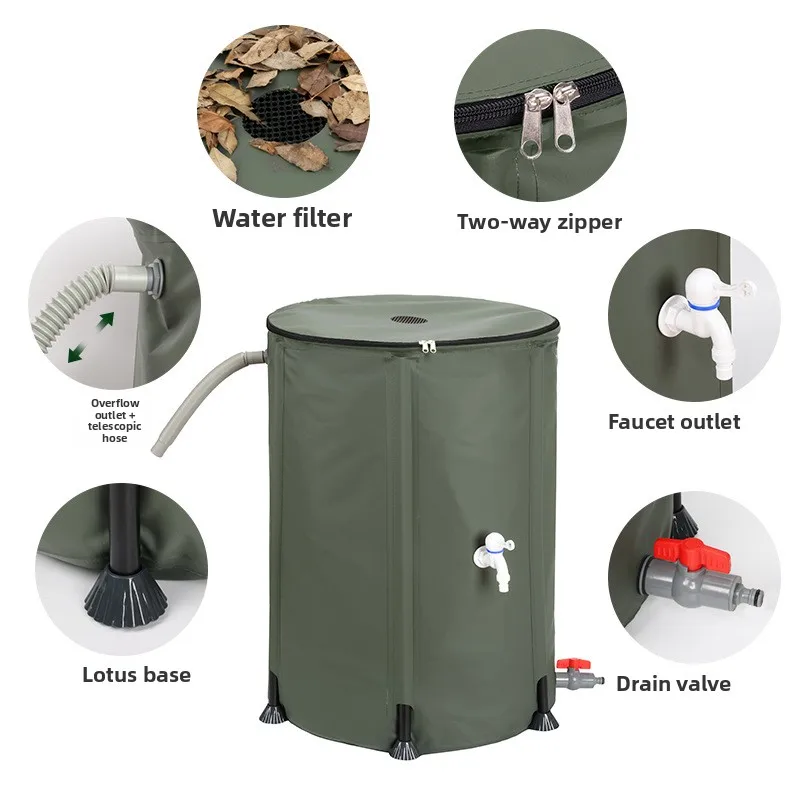 1000DPVC mesh cloth folding water storage bucket outdoor courtyard landscaping watering portable rainwater collection bucket