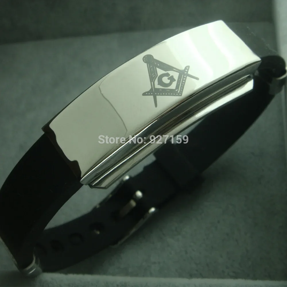 Mens Freemasonry Masonic Mason Cool PU Leather Bangle bracelet G96B
