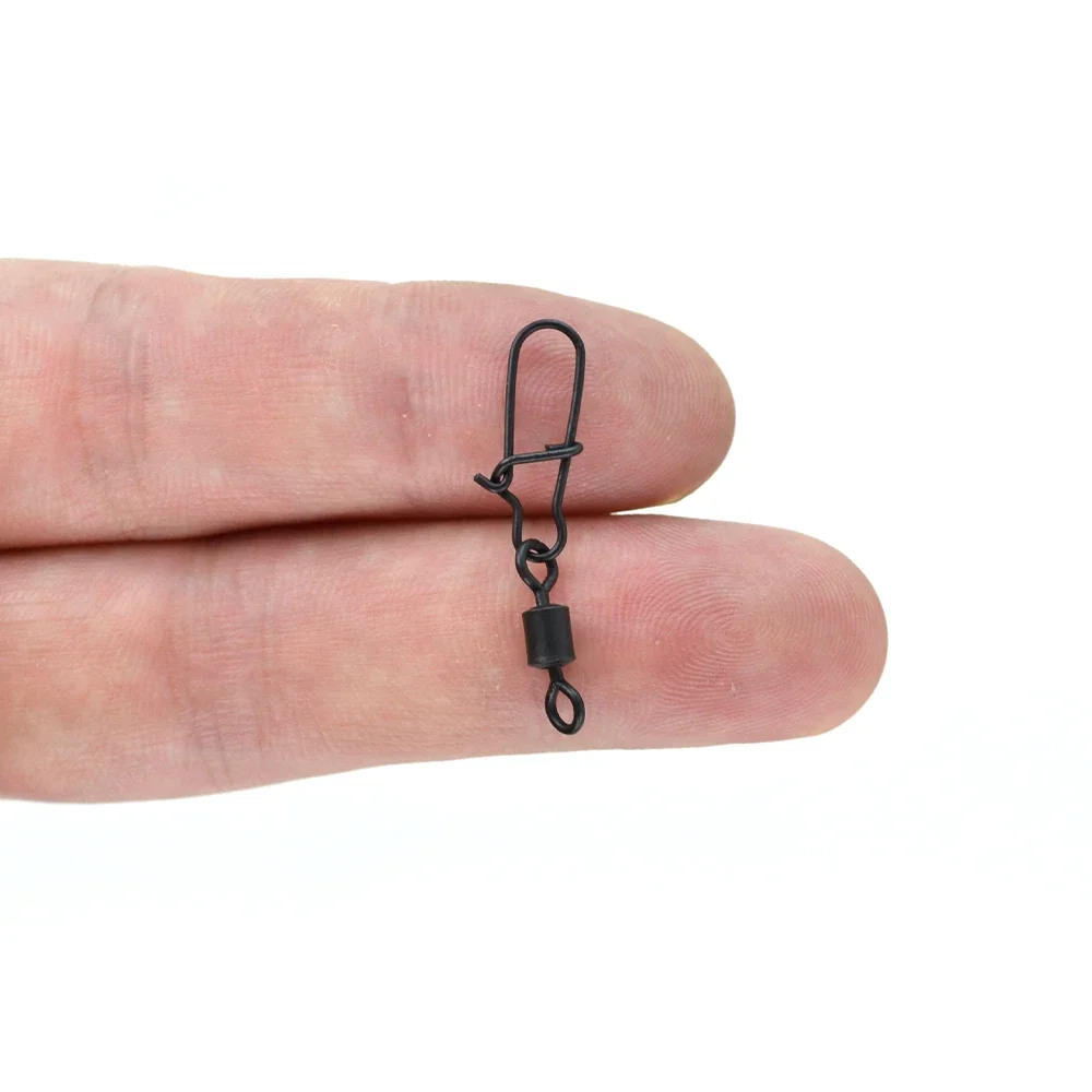 

20pcs Carp Fishing Quick Change Snap Swivel Matt Black For Terminal Fishing Accessories AG139