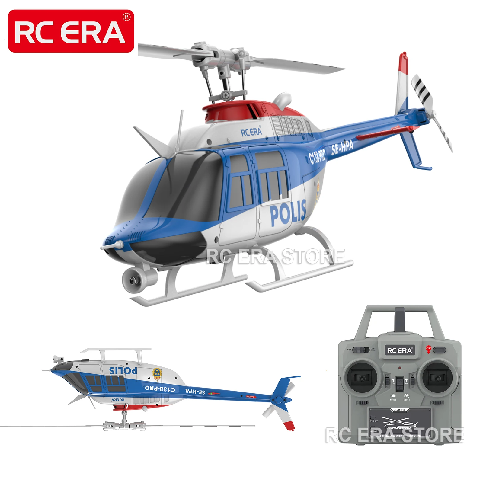 

RC ERA C138PRO Brushless C138 Brushed Bell206 Jet Ranger 2.4G RC Helicopter with Gyro Stabilizer Remote Control Toys for Adult
