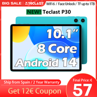 Teclast P30 Android 14 tablet, 10,1 inch 1280x800, Allwinner A523 Octa core, 10GB RAM(4GB + 6GB expansion), 64GB ROM (support TF 1TB), 5MP + 2MP, 6000mAh, Type C, Wi-Fi 6, Mali G57, Widevine L1/L3