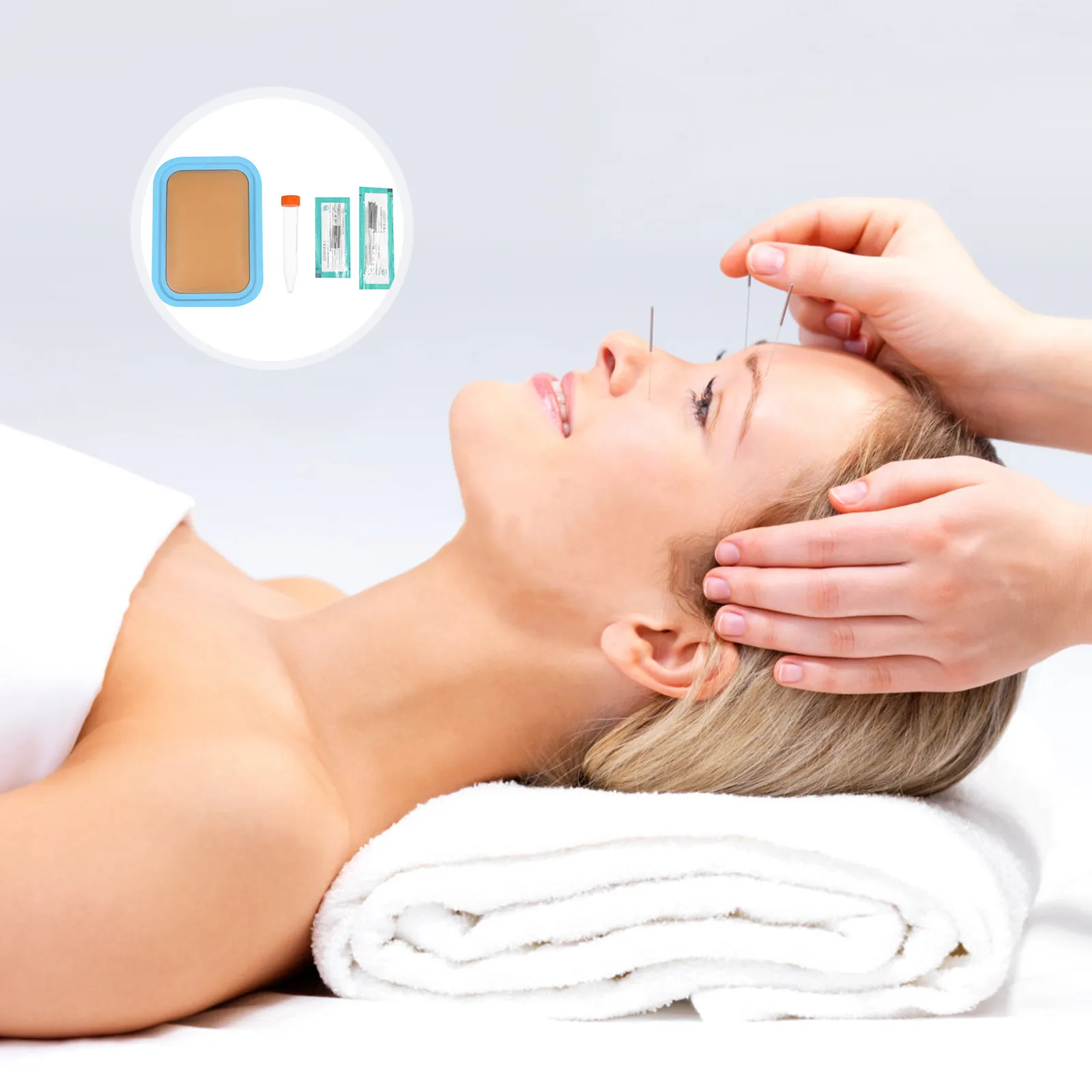 

1Set Acupuncture Practice Training Kit Silicone Skin Suturing Pad Realistic Simulation for Student Classroom Training and