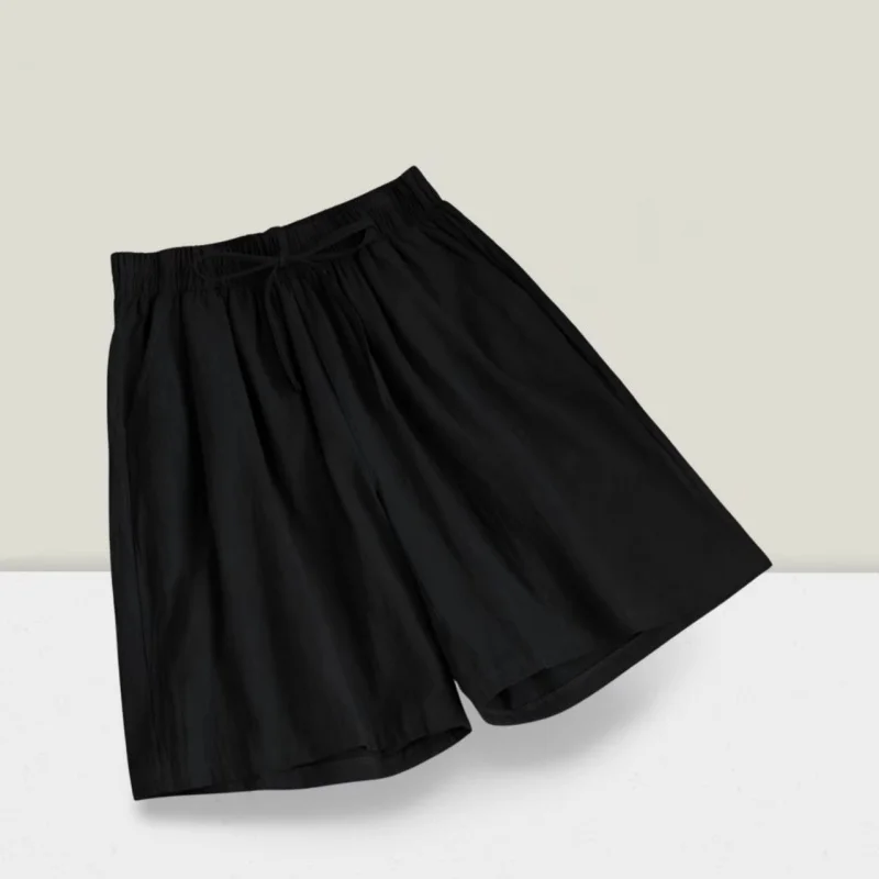 

Plus Size Cotton Linen Five-Point Shorts Women's Summer Comfortable Breathable Shorts Home Extended and Widened Cool Casual Pant