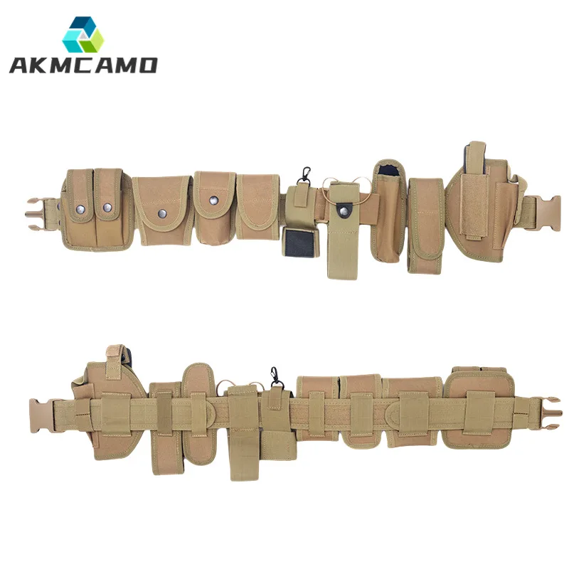 Adjustable Outdoor Tactical 10-Piece Set Canvas Belt Security Duty Waist Holster Enforcement Tools Accessories Waist Belt