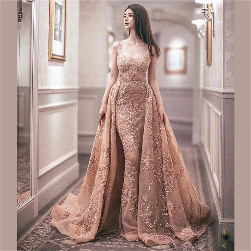 Vestido de Noiva Sereia, Vestido De Noiva Elegante, Vintage, Cristal Dourado Romântico, Vestidos De Noiva Frisados