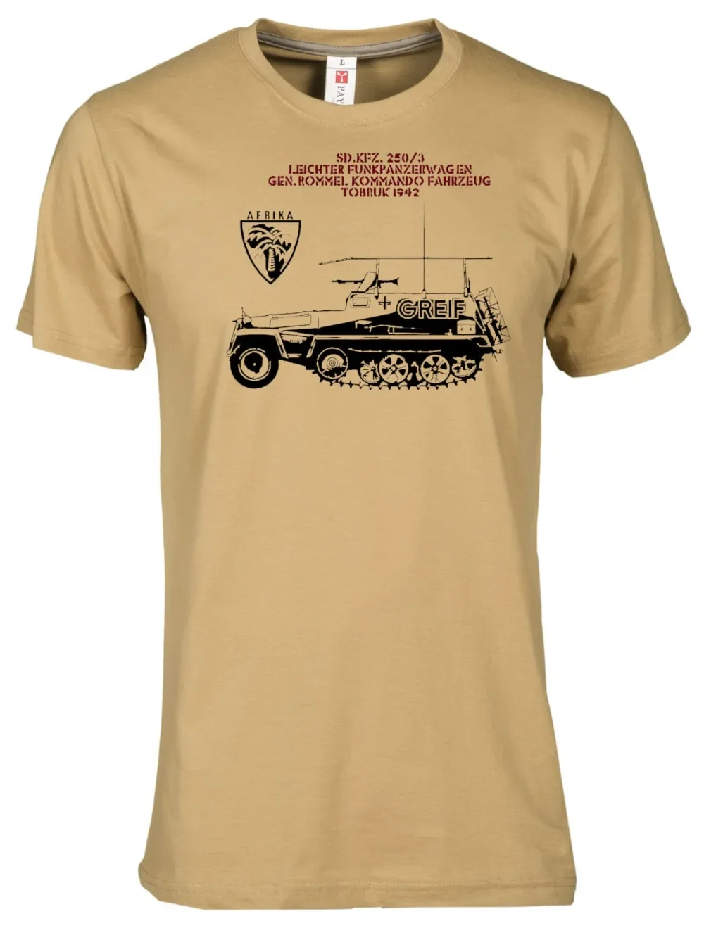 Afrika Korps World War 2 Afrika Tobruk  Mens Brand Designs Slim Fit O-Neck Movie Printing T-Shirt