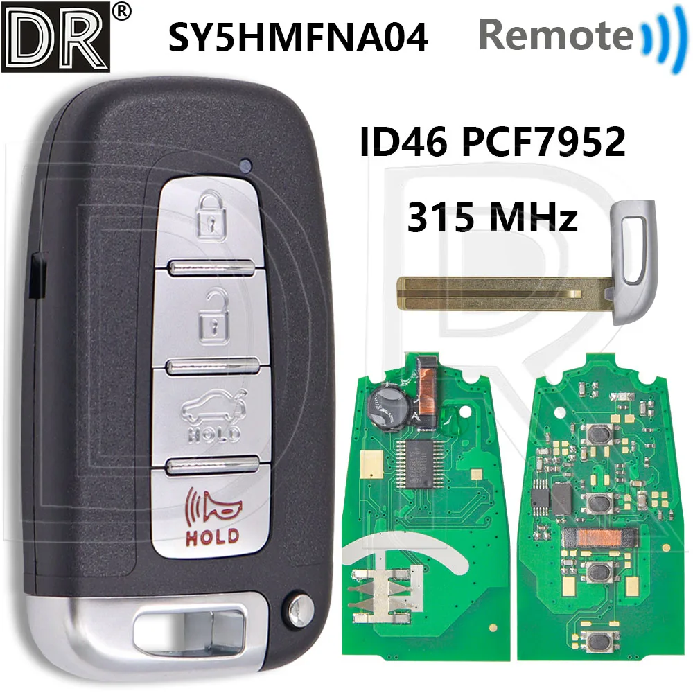 

Great 315MHz ID46 PCF7952 Chip Car Remote Key For Hyundai Elantra Tucson Sonata Genesis Veloster Equus Azera Kia Forte Sorento
