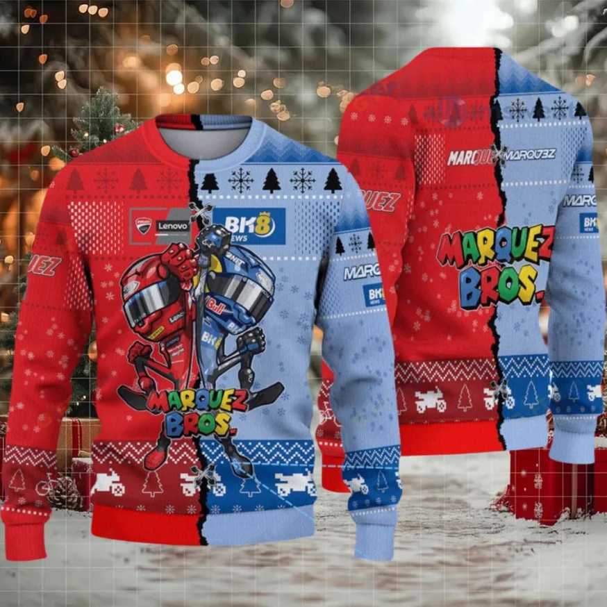 Зима 2025 года, мужская спортивная одежда с 3D принтом, модная уличная толстовка с капюшоном, идеально подходит для Marquez Bros Racing, повседневная одежда для рождественской вечеринки