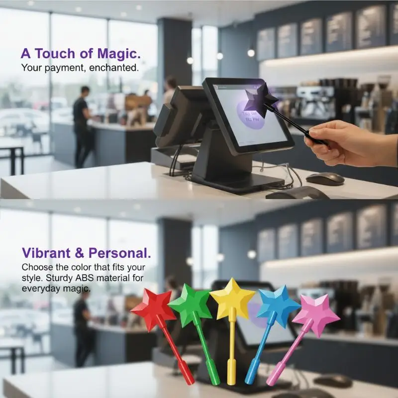 Fashion Creative 3D Printed Wand Tap To Pay Portable Cute Star Magic Wand Holder Funny Lightweight Credit Card Holder Daily Use