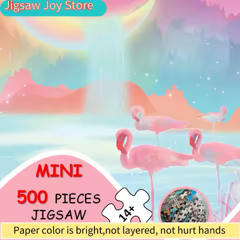 1 Box() Puzzle for Adult Flamingos Flamingo Painting Puzzles Funny and Educational Game Home Decor Wall Display Friend Birthda