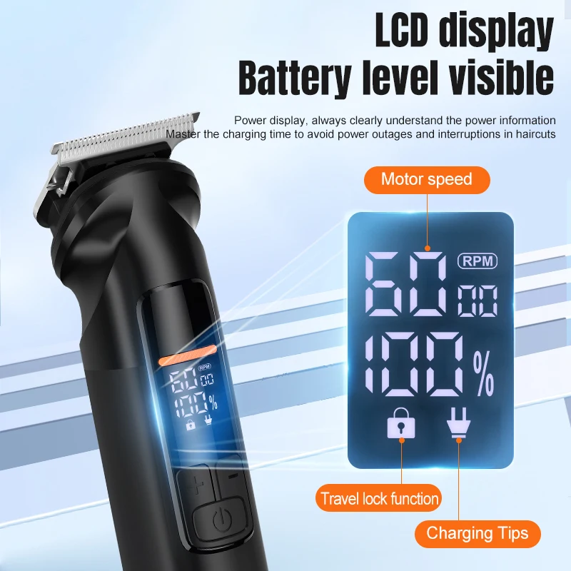 جديد Resuxi 2311 6 في 1 Pro مجموعة العناية بالوجه واللحية والجسم والأذن والأنف ماكينة تشذيب الشعر IPX6 أمشاط متعددة الحد مقص الشعر مع قاعدة