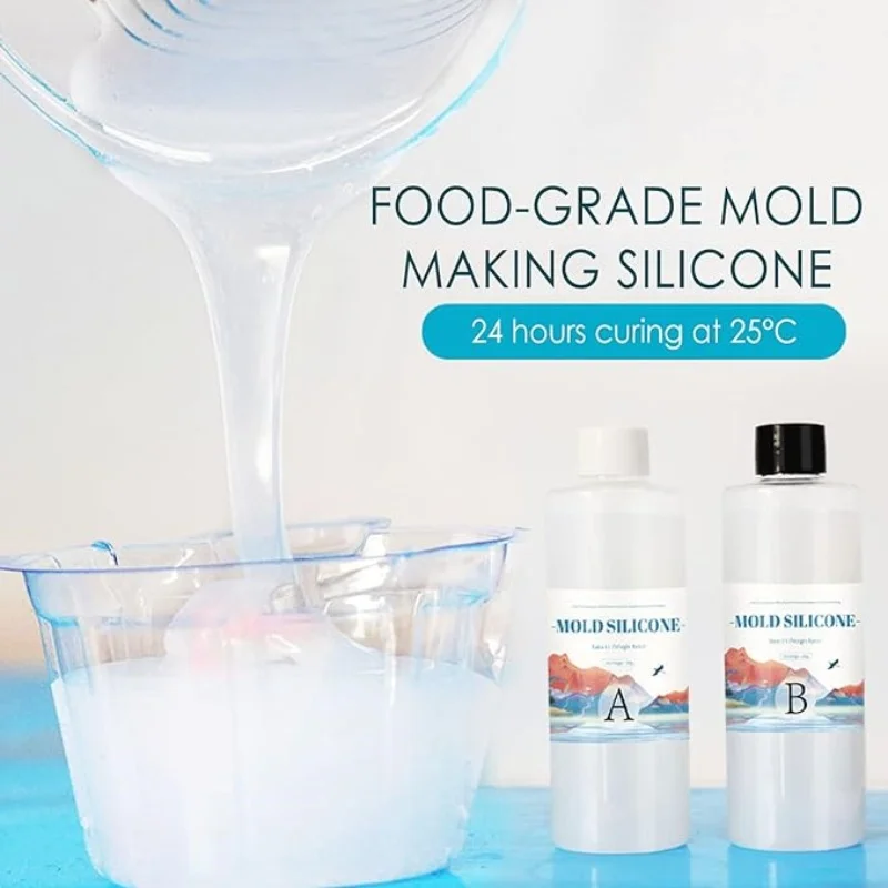 DIY 500g Silicone Mold Making AB 1:1 Liquid Rubber Copy Clone Object Pattern Glue Fast Curing Mold Making Silicone Kit