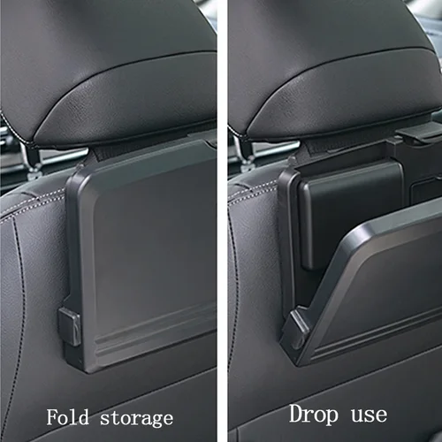 Imagen 2 del producto Mesa de comedor portátil para coche, bandeja plegable para taza de comida, estante de almacenamiento Interior para coche, soporte para asiento trasero, piezas de automóvil multifunción