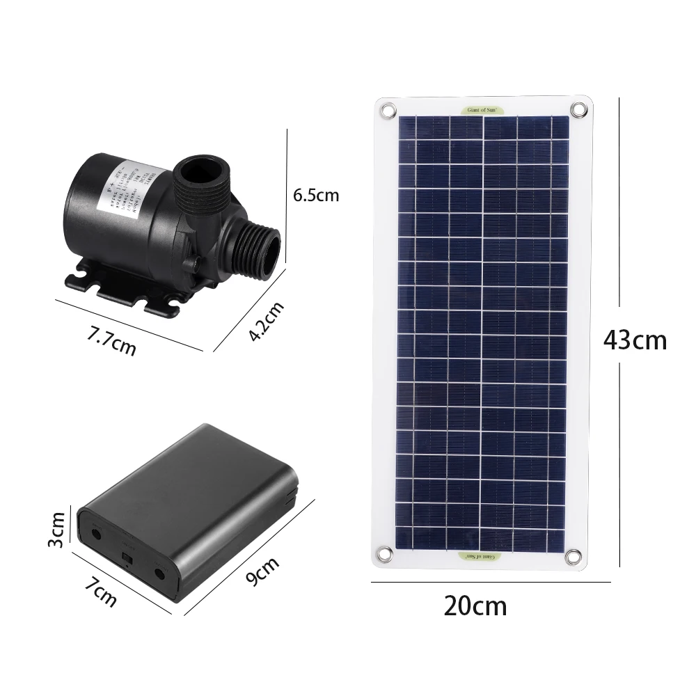 Pompe à eau solaire sans balais avec panneau solaire, kit de piscine à poissons, décoration de jardin, sécuritaires de fontaine, aquarium, 62, 50W, 12V