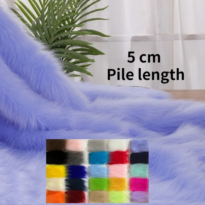 5cm Długi pluszowy materiał modowy Ręcznie robiony materiał Cosplay Faux Animal Hair Zabawki Gruba hurtownia tkanin Diy Szycie na metry Materiał