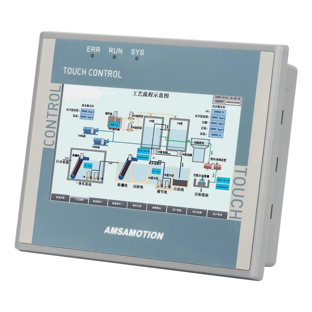 Amsamotion 4.3 “Polegada ethernet tudo-em-1 monitor ethernet hmi S7-200 inteligente plc 8di 8do 4ai 2ao controlador tela de toque 2pt100