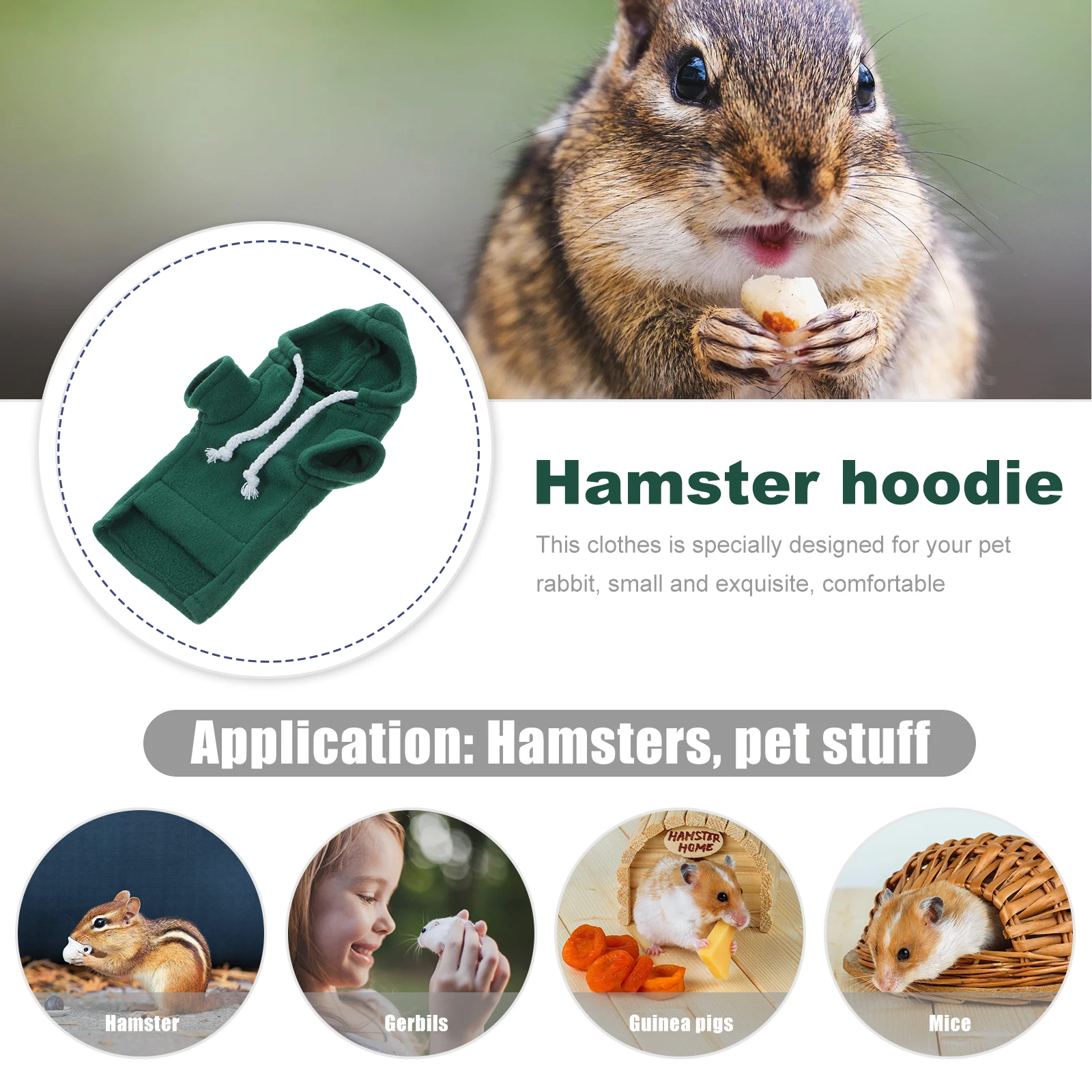 

Guinea Pig Sweatshirt Small Animal Pet Costume For Hamster Rat Ferret Outdoor Wear Breathable Comfortable Rabbit Clothes
