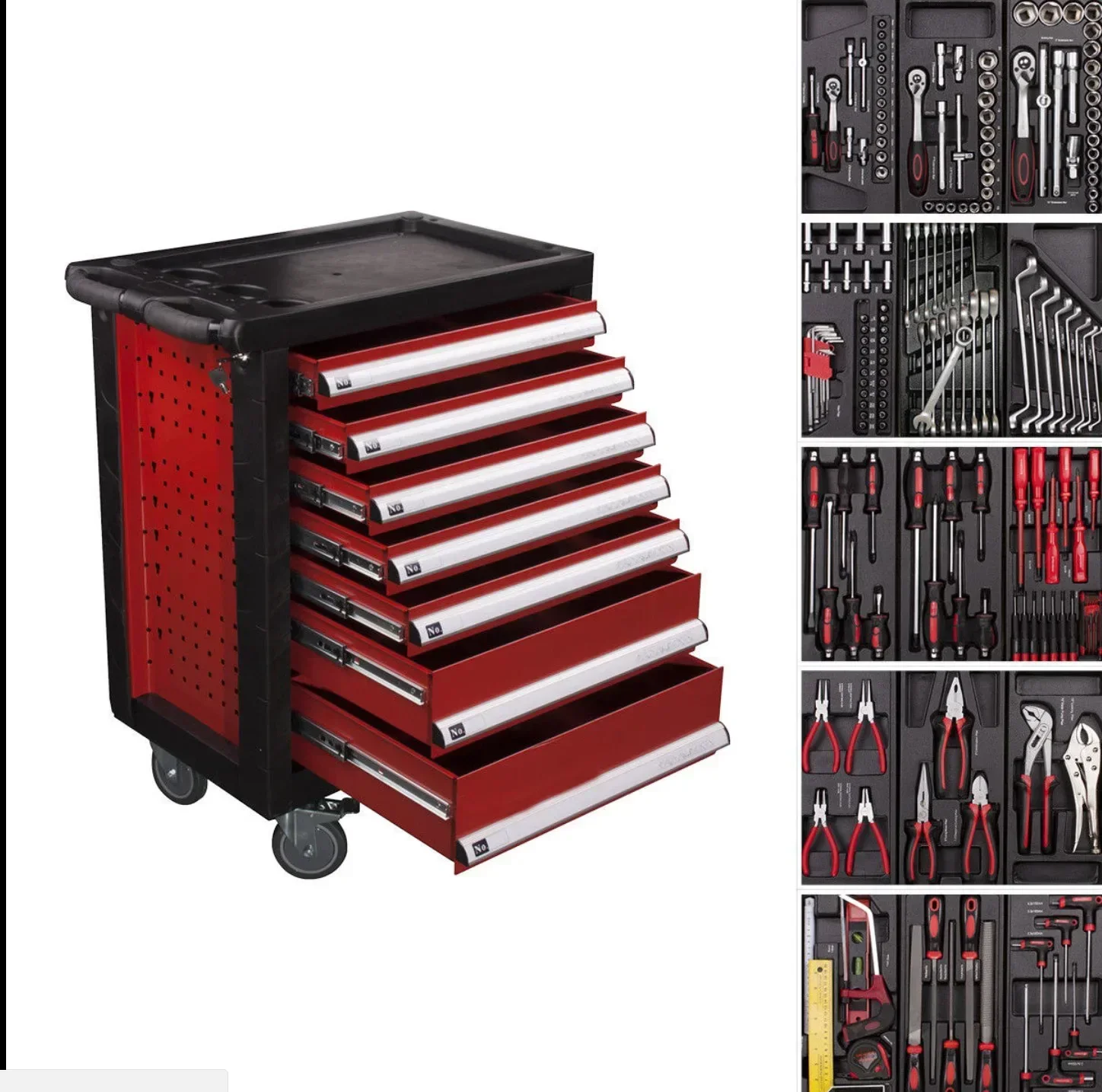 Car Auto repair BMC Tray Mechanics Workshop Trolley Roller Tools Set Rolling Cabinet Tool Set