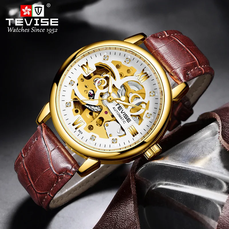 official-websiteTEVISENew Hot Waterproof Business Men's Mechanical Watch