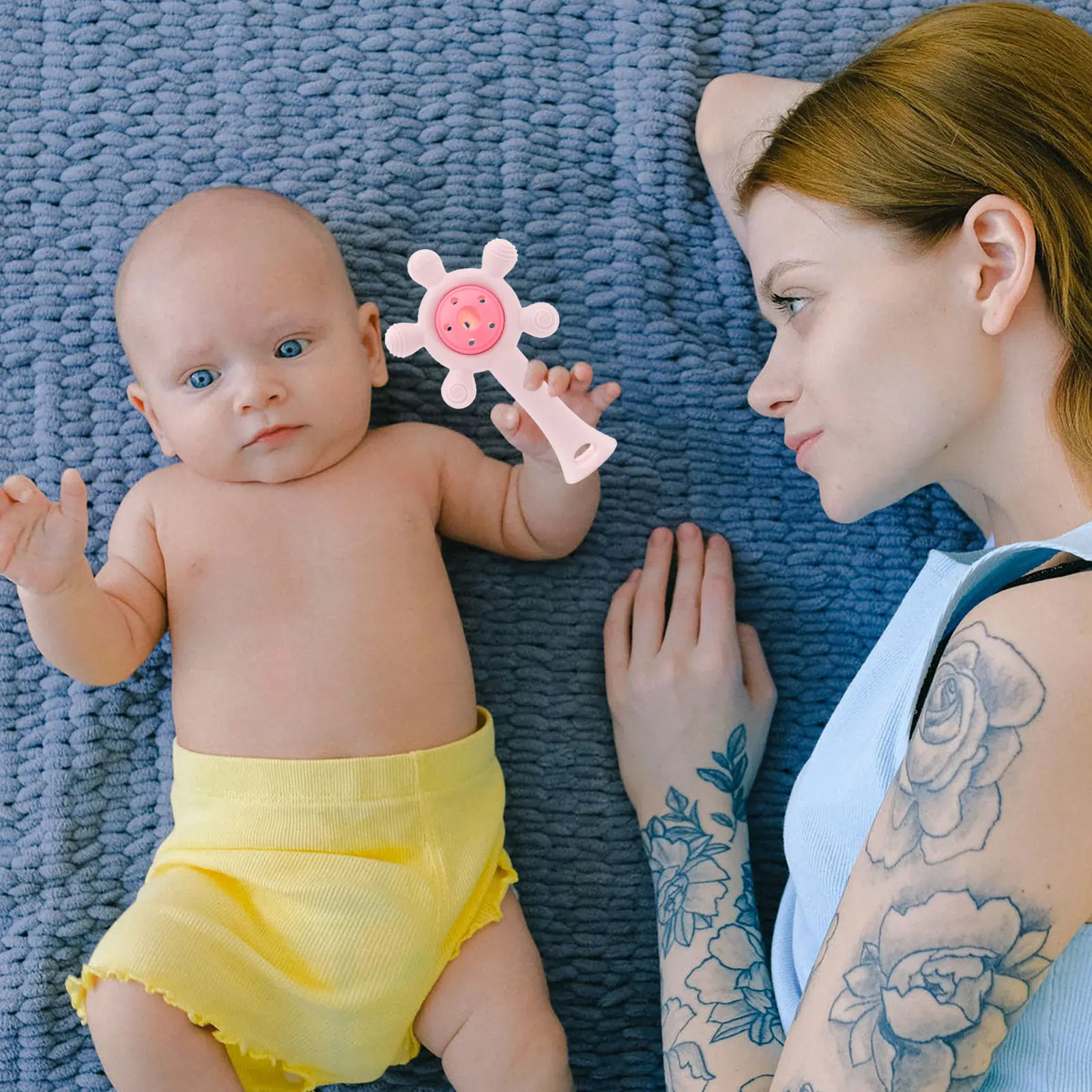 회전목마 모양 실리콘 치발기 부드러운 씹기 장난감 여자 아기 치아통증 완화