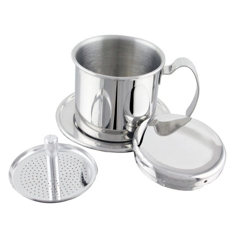 

Simple Coffee Filter Cup Traditional Coffee Brewer 304 Stainless Steel Vietnam Coffee Maker Pot Filter Cup for Home Dropship