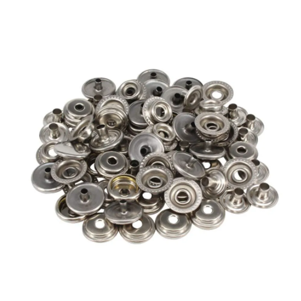 100PCS Stainless Steel Snap Fastener Press Stud Cap Button Marine Boat Canvas Set Marine Hardware Accessories