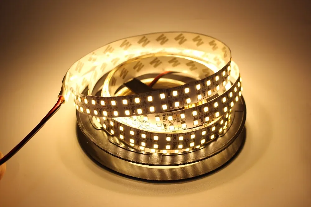 Double Row 1/2/3/4/5M LED Strip 2835 240LEDs/m 480LEDs/m DC12V High Brightness 2835  Flexible LED Light Warm White/White  5m/lot