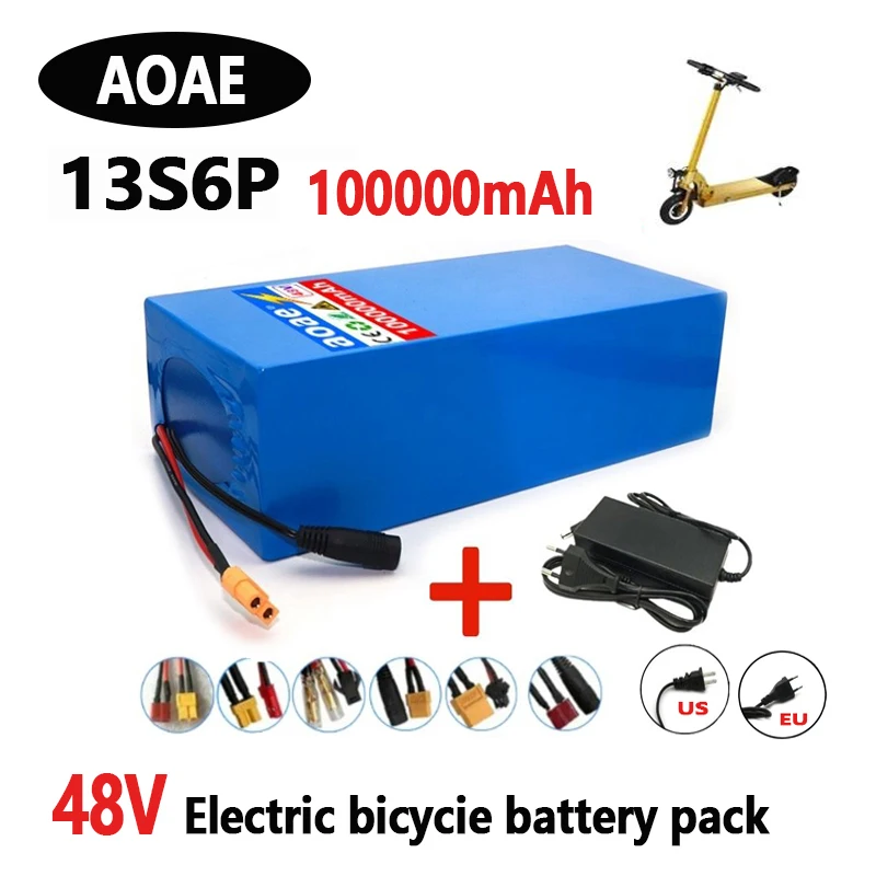 100%18650오리지널 48V 100Ah 13s6p 리튬 배터리 팩 48v 100000mAh 2000W Citycoco 전동 스쿠터 배터리 내장형 50A BMS
