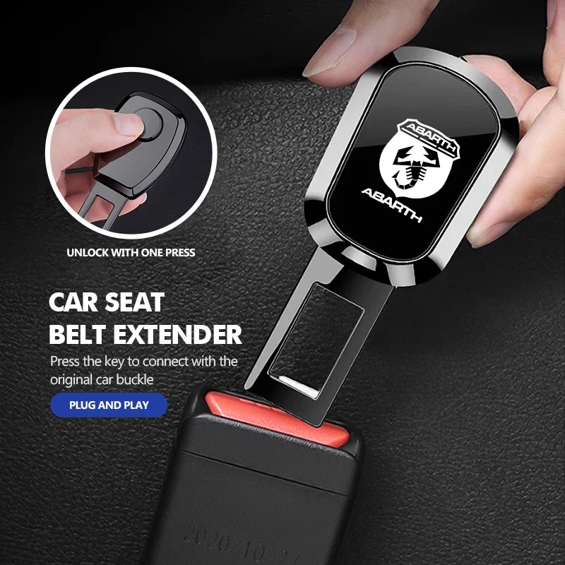 Metal Car Seat Belt Extension Buckle Safety Belt Extender Accessory For Abarth 500 595 695 124 Spider 500X