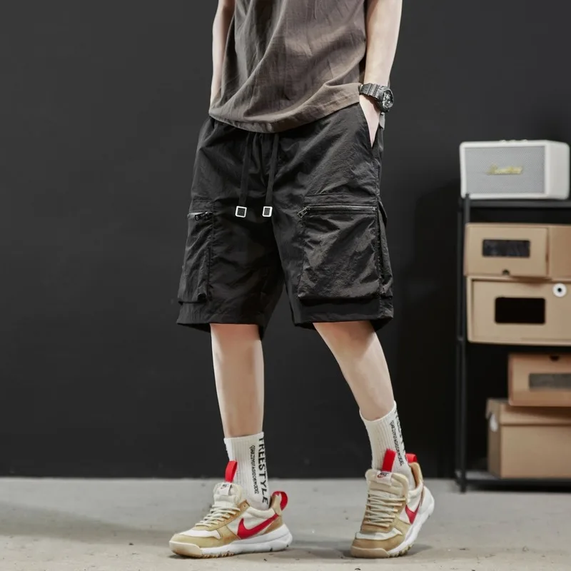 

Men's Casual and Cargo Shorts Summer Ice Silk Breathable Loose Trendy Quick Dry Cool Beach Five Inch Bottoms
