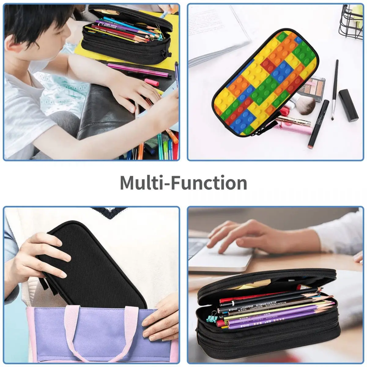 Hit The Bricks Pencil Cases Large Storage Pen Bags Pen Box Pencil Pouch For Boys Girls Students Stationery School Office